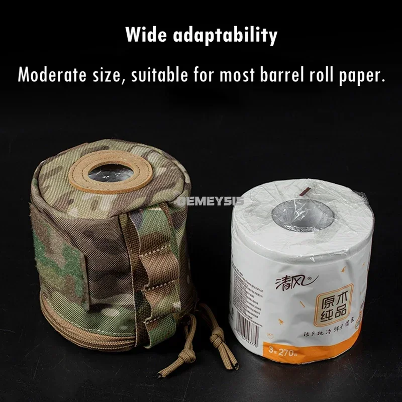 Portable Toilet Roll Paper Bag Toilet Roll Holder Molle Pouch Hiking Tissue Paper Bags Outdoor Hiking Tool