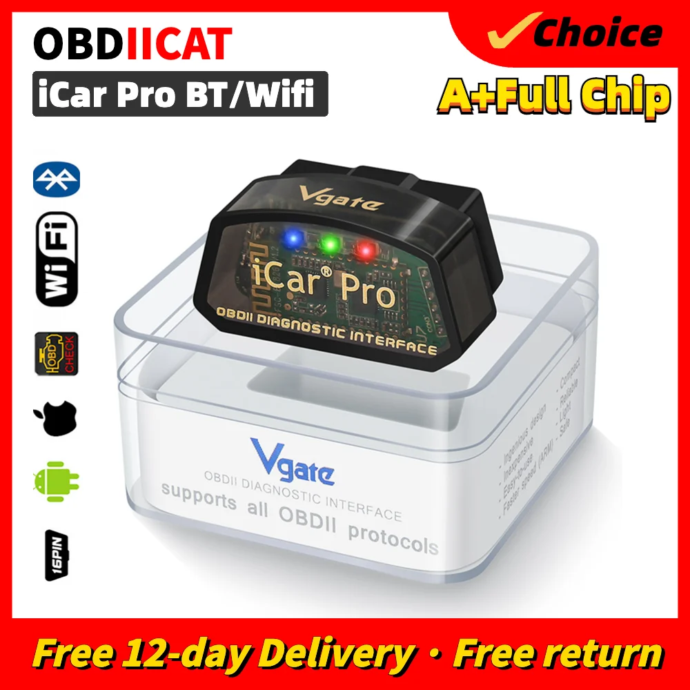 

Newest Vgate iCar Pro Elm 327 V2.3 OBD 2 Car Auto diagnostic Scanner WIFI/ Bluetooth 3.0/4.0 Scan Tool ODB2 Scanner