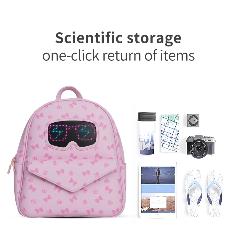Tas Ransel Anak TK Sekolah LED Screen Cute Eyes Baby, Kontrol Aplikasi, Tahan Noda, Ransel Anak-anak