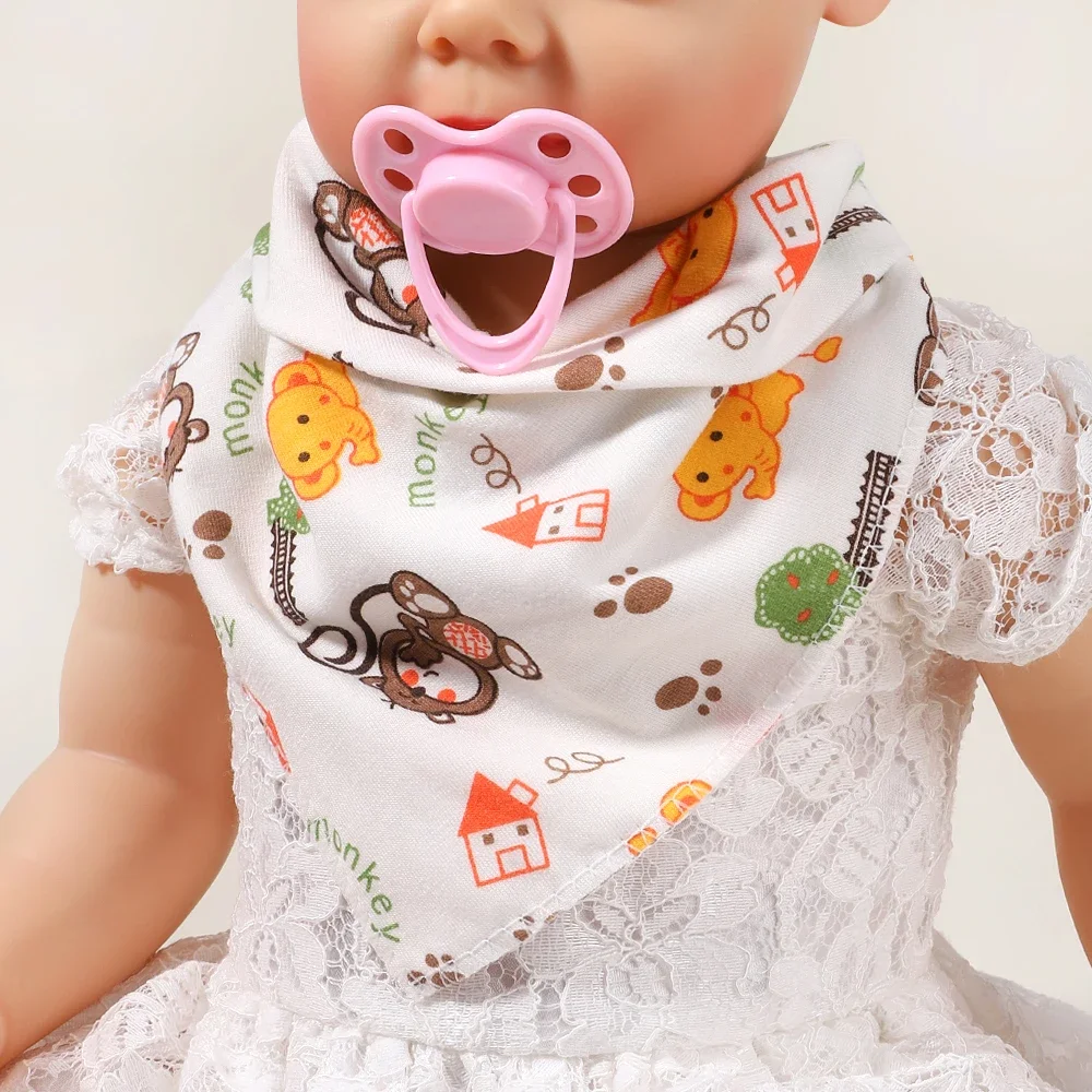 Pasgeboren Cartoon Linnen Slabbetjes Kids Burp Doek Baby Spullen Voeden Kwijlende Bandana Peuter Ruche Effen Kleur Slabbetje Baby Accessoires