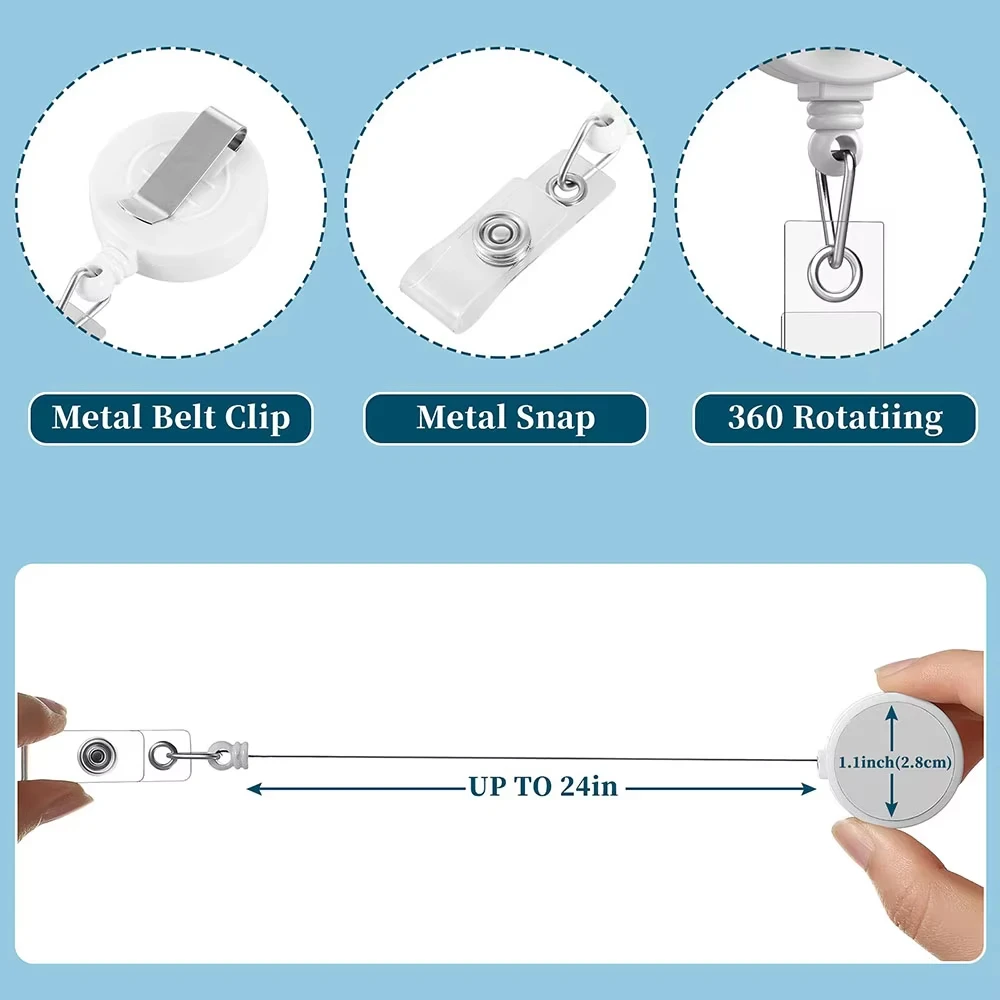 10pcs Sublimation Blanks Tag Holder Heat Transfer ID Badge Holder Reusable Badge Reel Plastic Name Badges