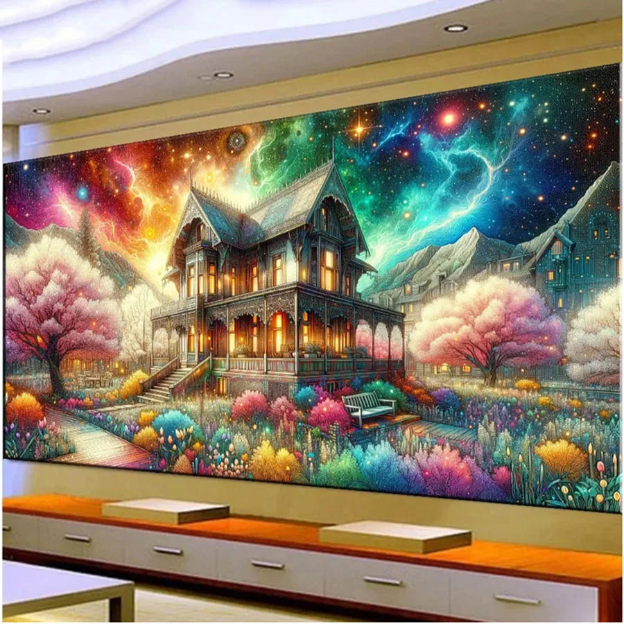 

Fantasy Forest Landscape Cabin Large Diamond Painting New 2025 5D DIY Diamond Emeroidery Mosaic Cross Stitch Kits Home Decor