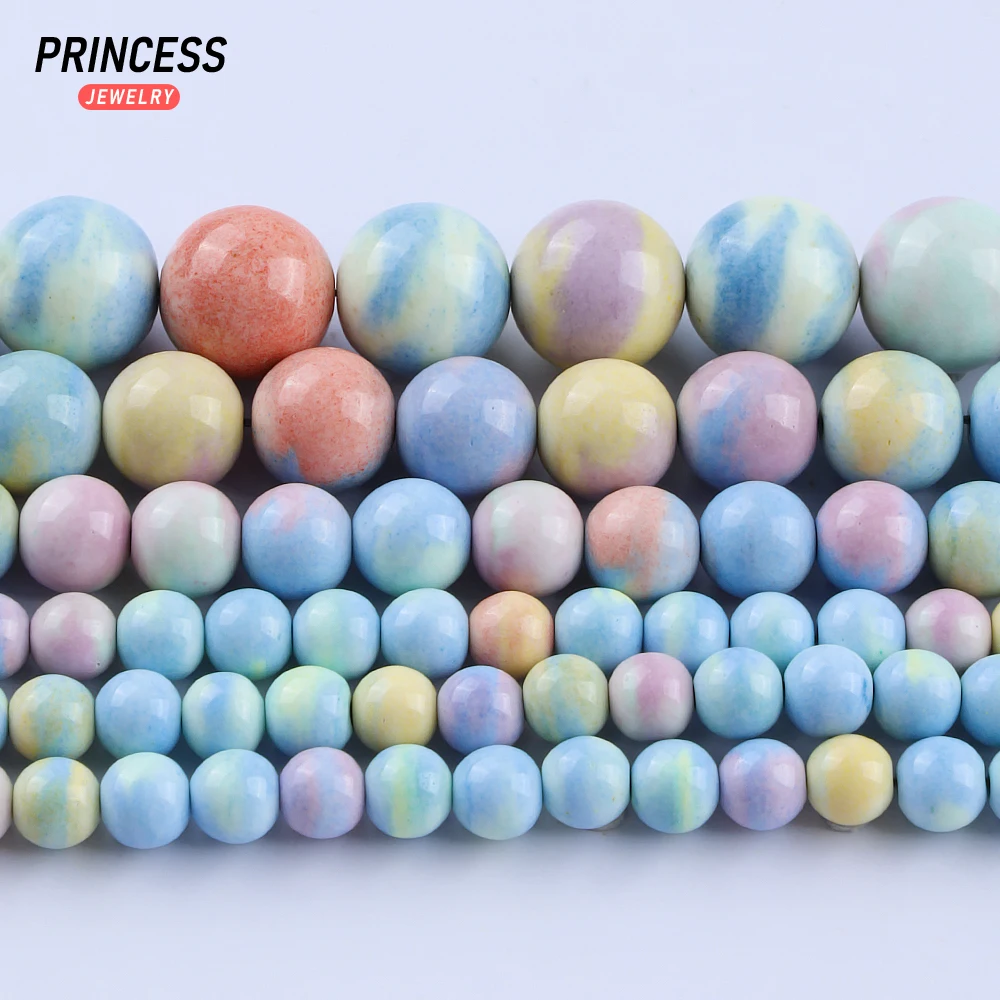 A++ Rainbow Stone Loose Beads for Jewelry Making Bracelet Necklace Wholesale Stone Beads DIY Accessories 4 6 8 10mm