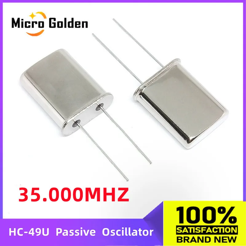 (10pcs) 35.000MHz 35.000M 35M 35MHZ Passive Crystal Oscillator HC-49U 2Pin Quartz Crystal Resonator 49U DIP2 Through Hole