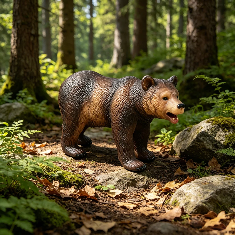 Oenux Simulation Wild Figurines Black Bear Wombat Raccoon Model Action Figures Forest Animals Toy Home Decoration Kids Education