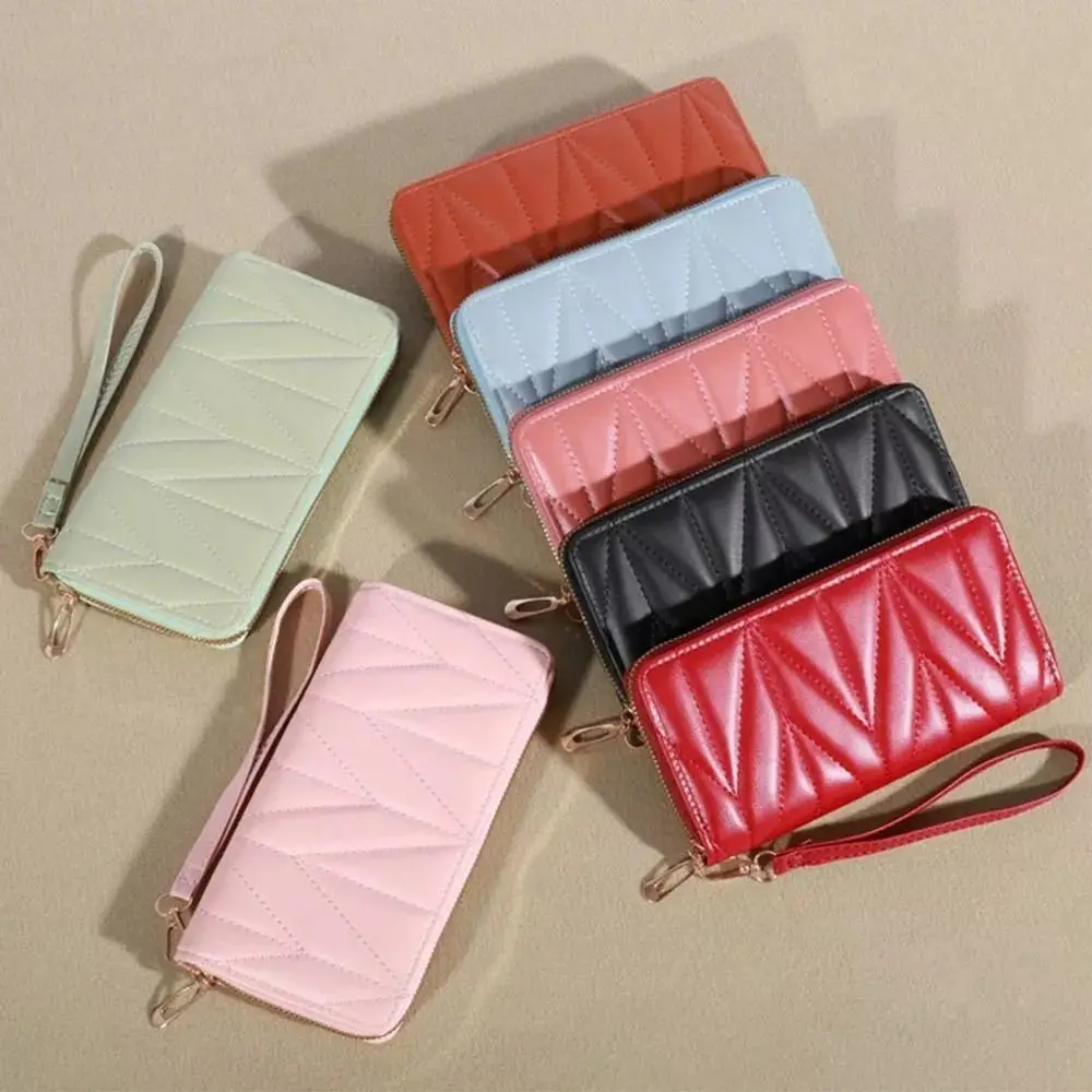 

Portable Zipper Women Long Wallet Leather Large Capacity Coin Purse Multi Card Slots Card Holder