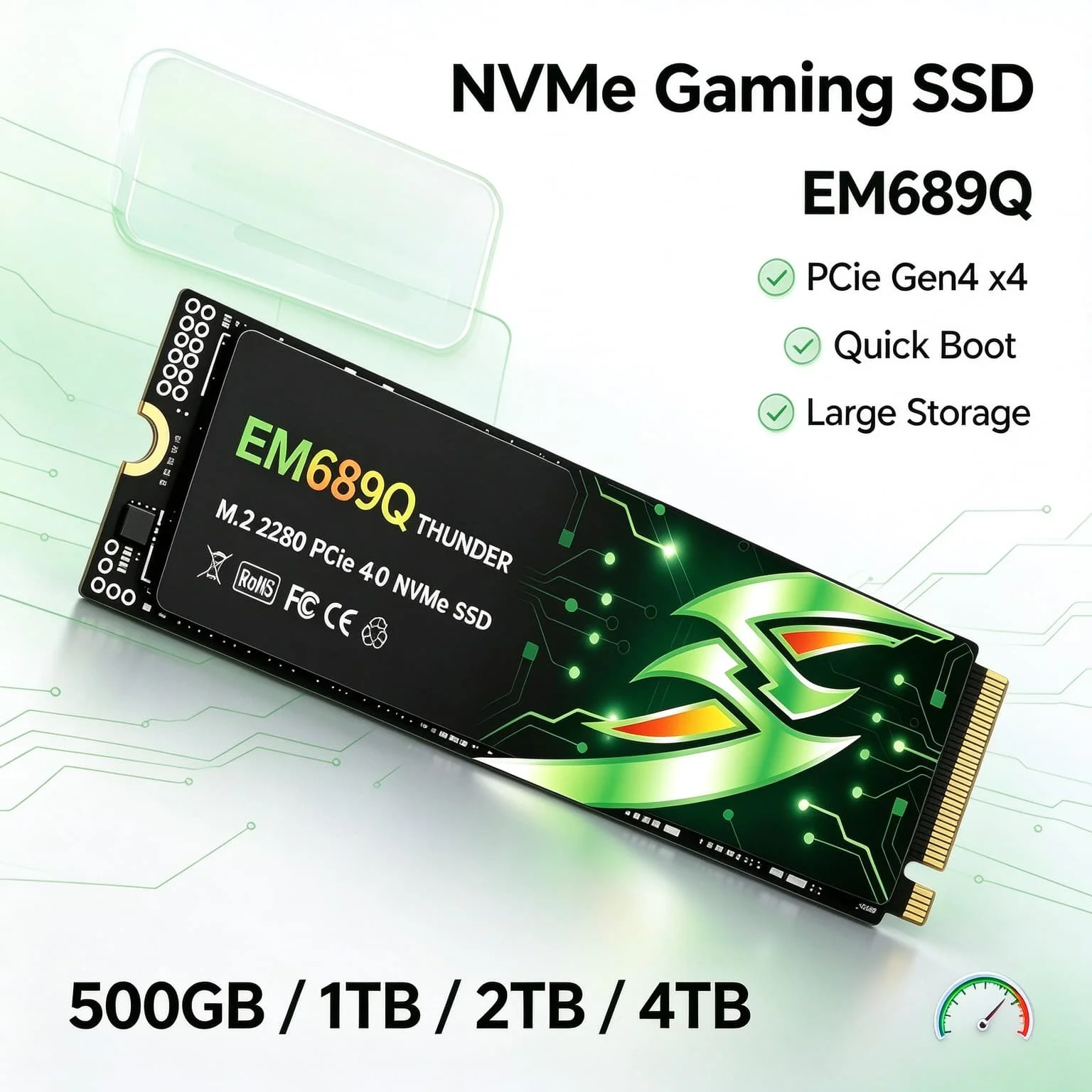 EM689Q Quick Transfer Storage M.2 NVMe Inside Solid State Drive 4TB 500GB 1TB 2TB PC Gaming Desktop Laptop Prime Elite