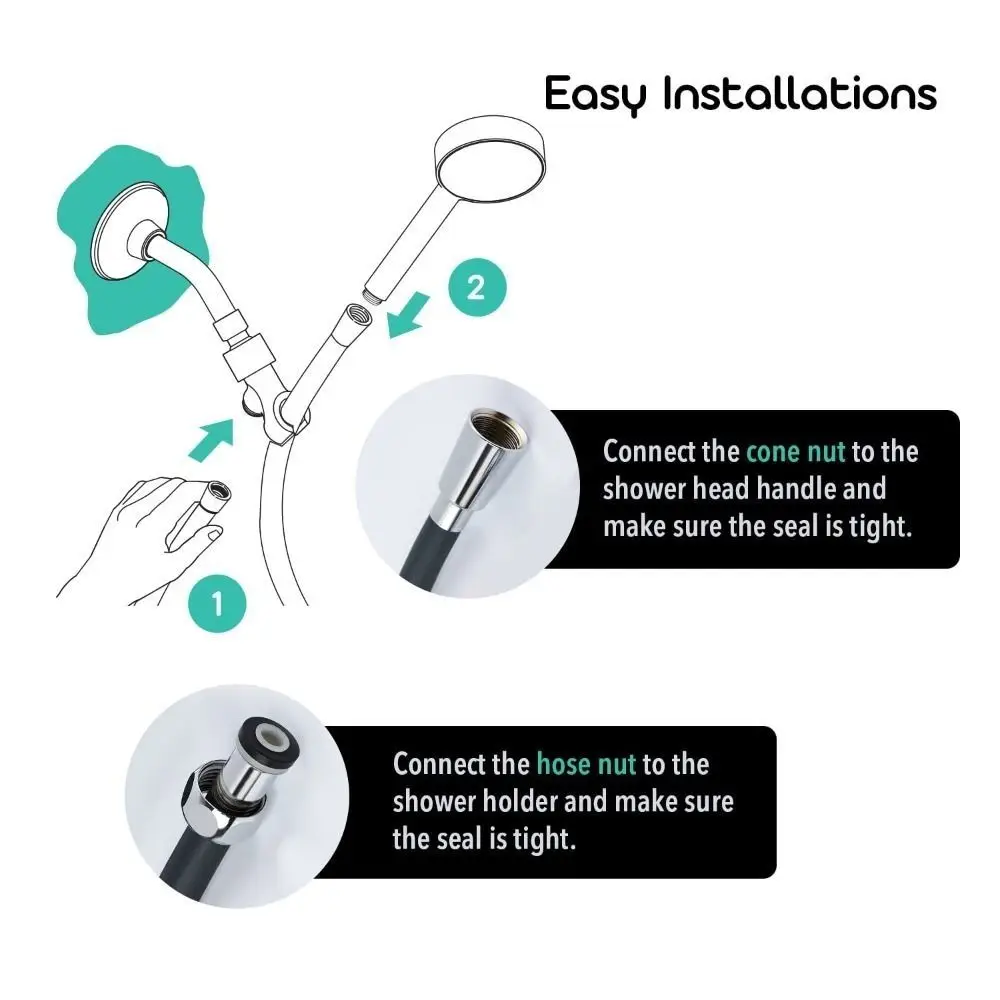 Replacement Handheld Shower Head Hose Silicone Explosion-proof Spray Water Pipe Flexible High Pressure Faucet Hose Home