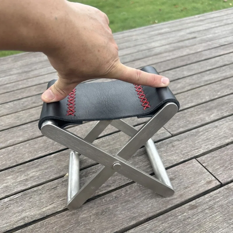 High-grade mini pocket board Maza solid titanium alloy Maza stool full welding and polishing wire drawing process first layer
