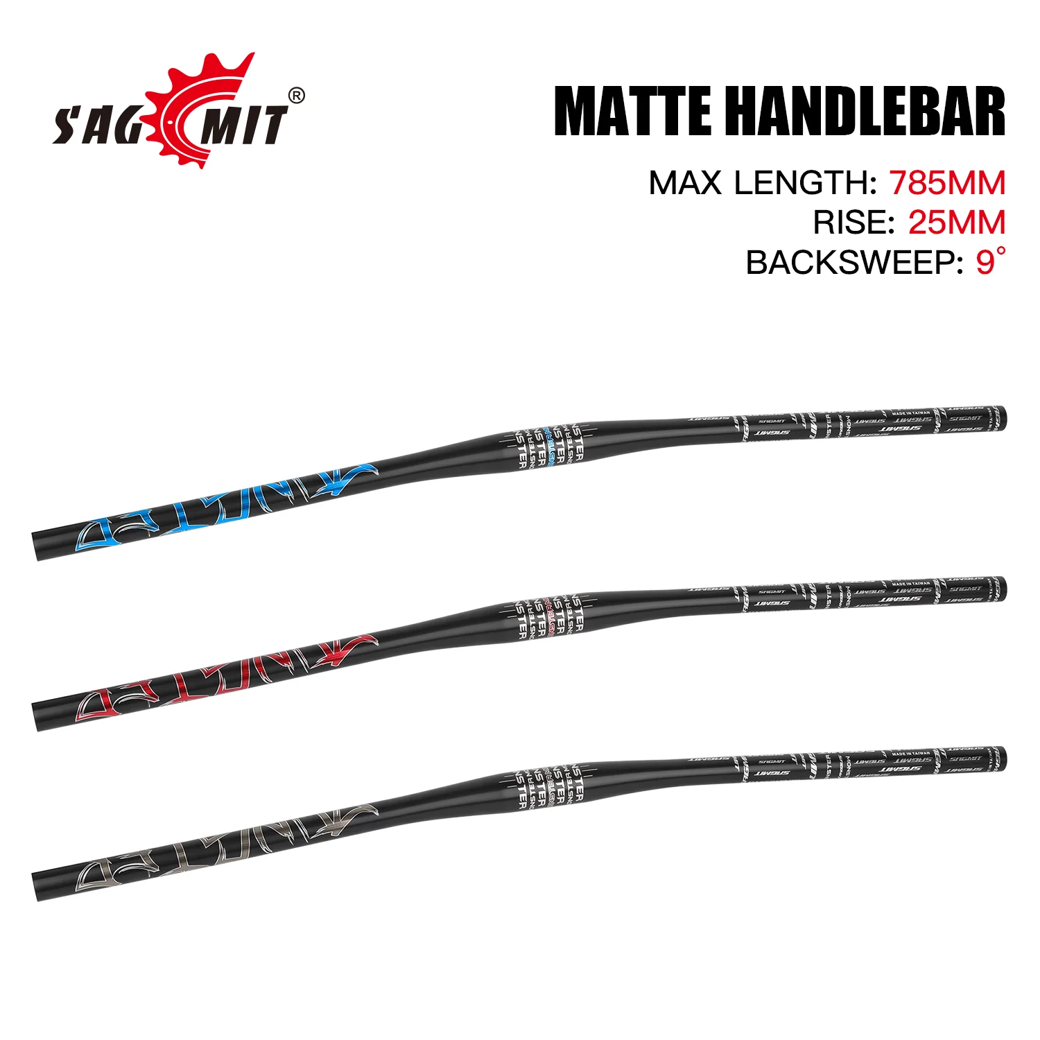 

SAGMIT mountain bike, bicycle handlebar, bicycle 31.8mm straight handlebar, 785mm aluminum alloy one-piece grip