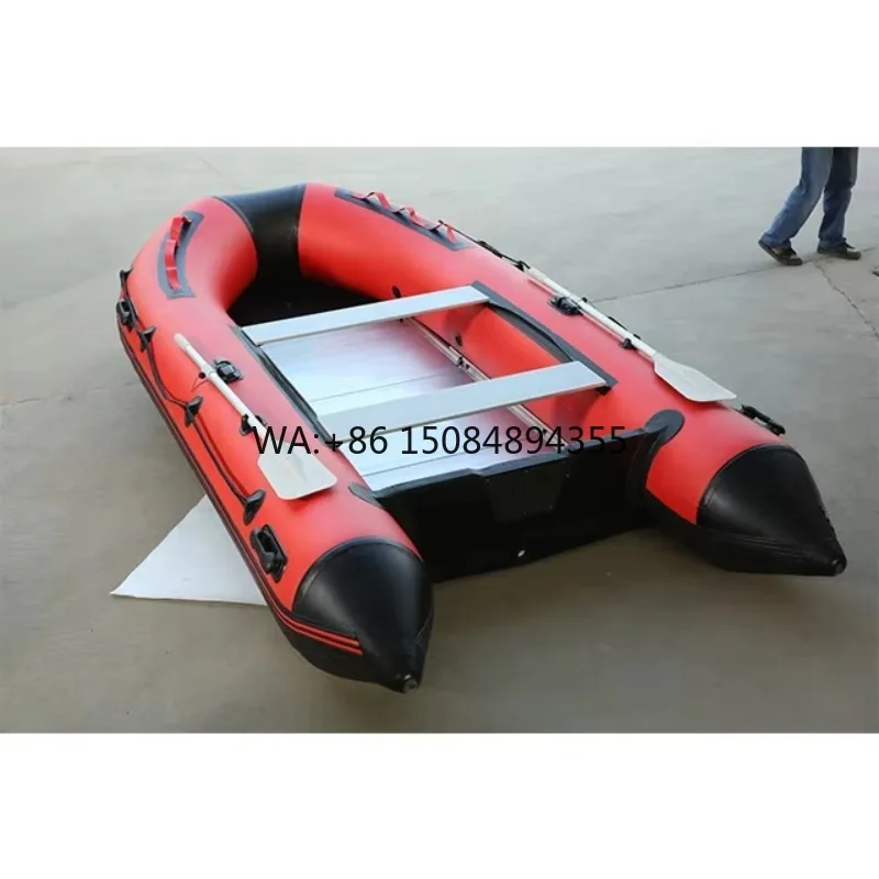 MSA  Certificate Aluminum Floor Rowing Boat PVC Foldable Inflatable Boat with Motor