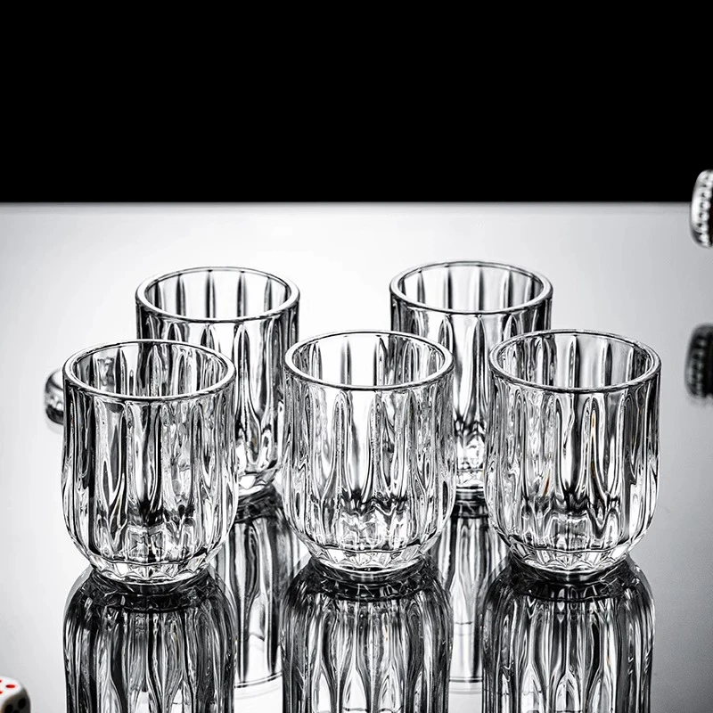 80ml 1/2/4 Pcs Sets Luxury Wine Glasses Diamond Caved Spirits Cup Party Small Wine Cup Bar Glassware Whiskey Cocktail Glasses