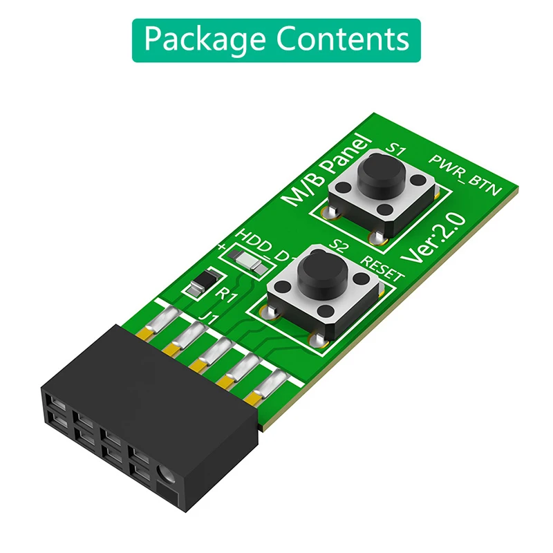 2x5-pins naar resetknop + aan/uit-knop Switch Board-adapter met HDD LED-indicator voor desktop-pc voor WIN7/10/11 Linux OS