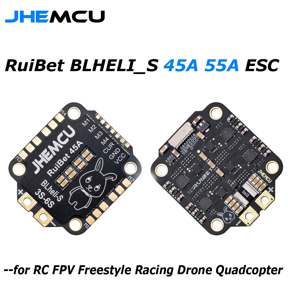 

JHEMCU RuiBet 45A/55A 3-6S ESC BLS Dshot600 4in1 Бесщеточный ESC 30,5X30,5 мм M4 для RC FPV Фристайл Racing Drone Quadcopter