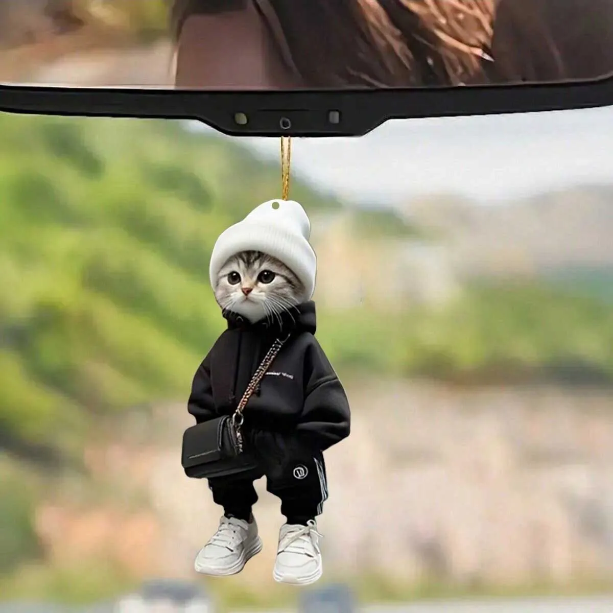 Cute and Stylish Cat Decoration Pendant, Perfect Car and Bag Accessory to Use as Backpack Pendant, Car Pendant