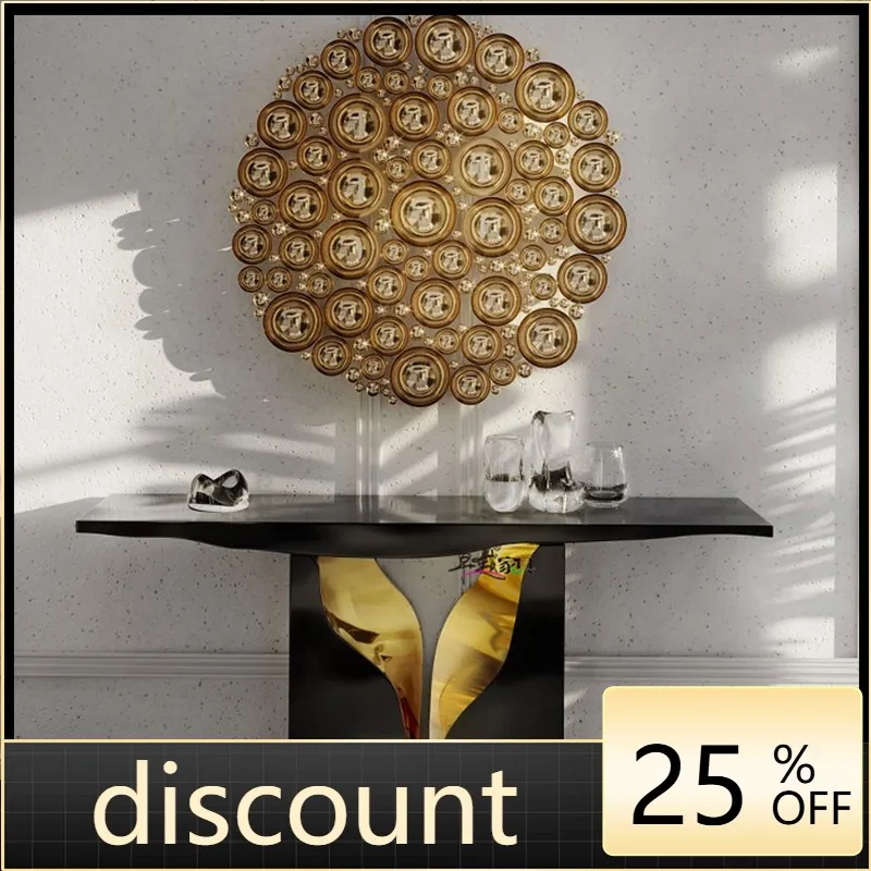 

LH light luxury table villa foyer entry wall special-shaped table stainless steel entrance table
