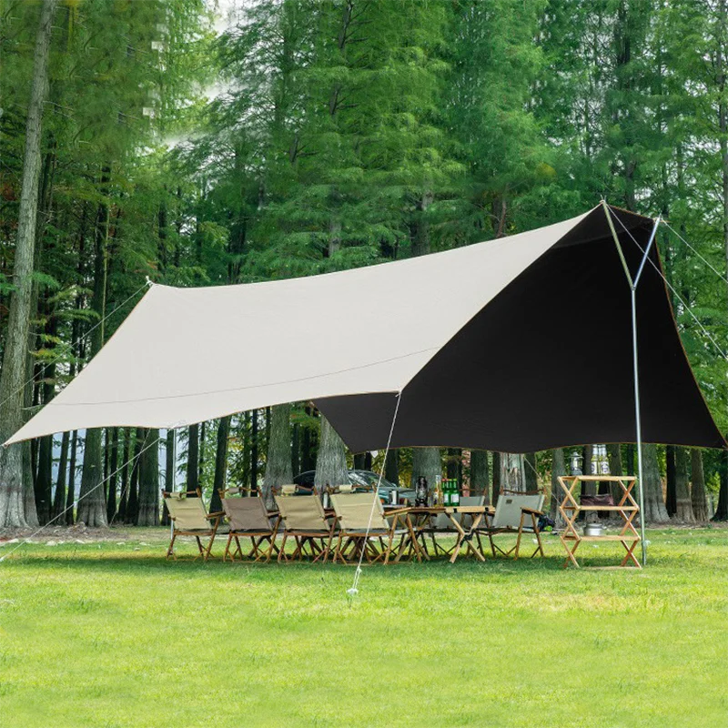 8-12 Person Use Vinyl Coated Oversized Canopy Tent Butterfly-Shaped Outdoor Camping Picnic Sunshade Portable Pergola