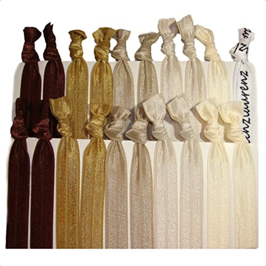 

Kenz Laurenz Hair Ties Ponytail Holders 20 Pack Brown Ombre Crease Ouchl Elastic Styling Accories Pony Tail Holder Ribbon Bands