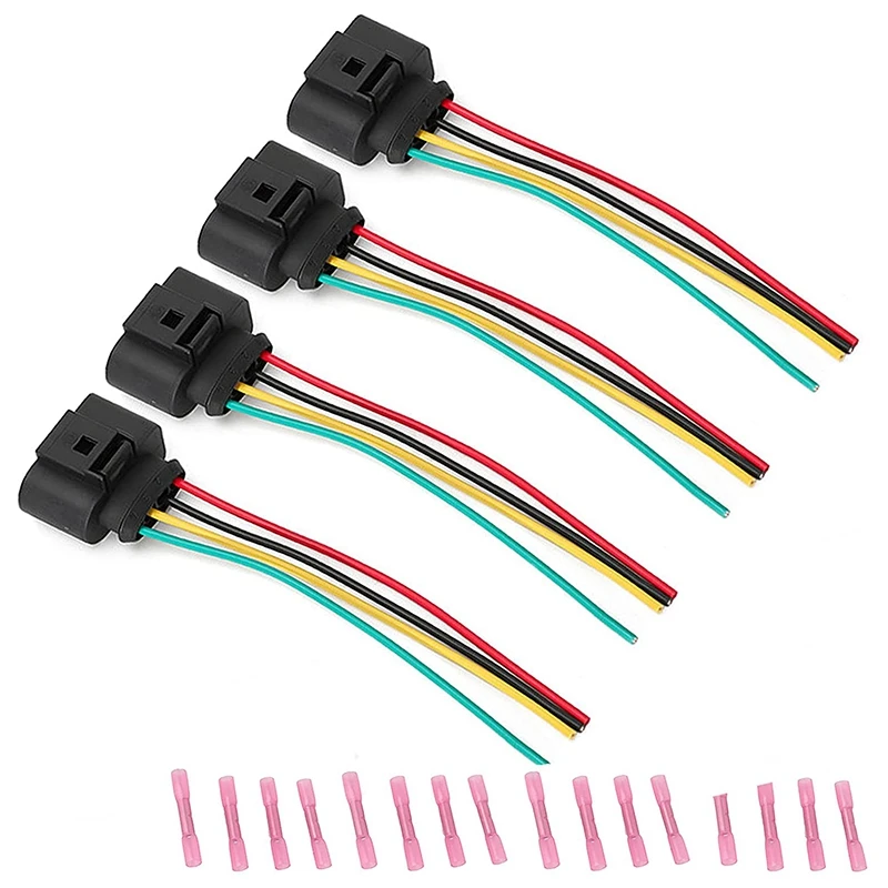 4 Pack Ignition Coil Connector Plug Harness For Passat  A4 1.8T, 2.0T, 2.5L, 3.2L, 4.2L Ignition Coil Harness