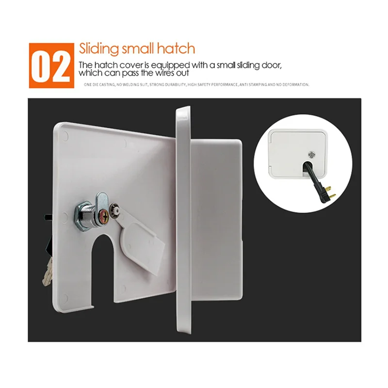 

2X сверхмощный электрический кабель для автодома, люк, защитный чехол для шнура питания для кемпера с 4 ключами, 5,94 дюйма, H 6,54 дюйма