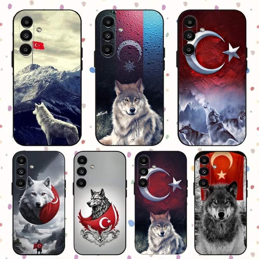 Turk Wolf Turkey Flag  Phone Case For Samsung S24,S21,S22,S23,S30,Ultra,S20,Plus,Fe,Lite,Note,10,9,5G Black Soft Cover