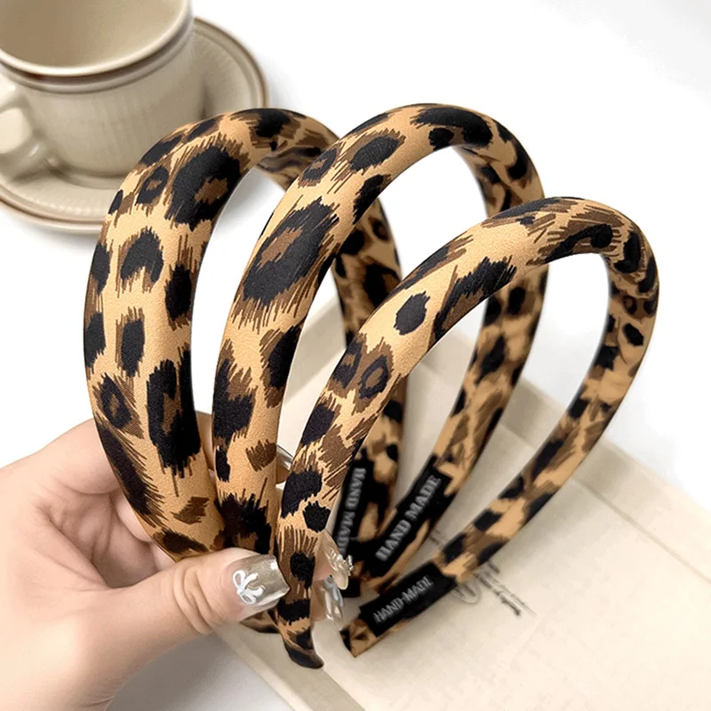 Vintage-Haarband mit Leopardenmuster für Damen, elegantes Haarschmuck-Stirnband, Haarhalter, modisches Haar-Accessoire – Detail 3
