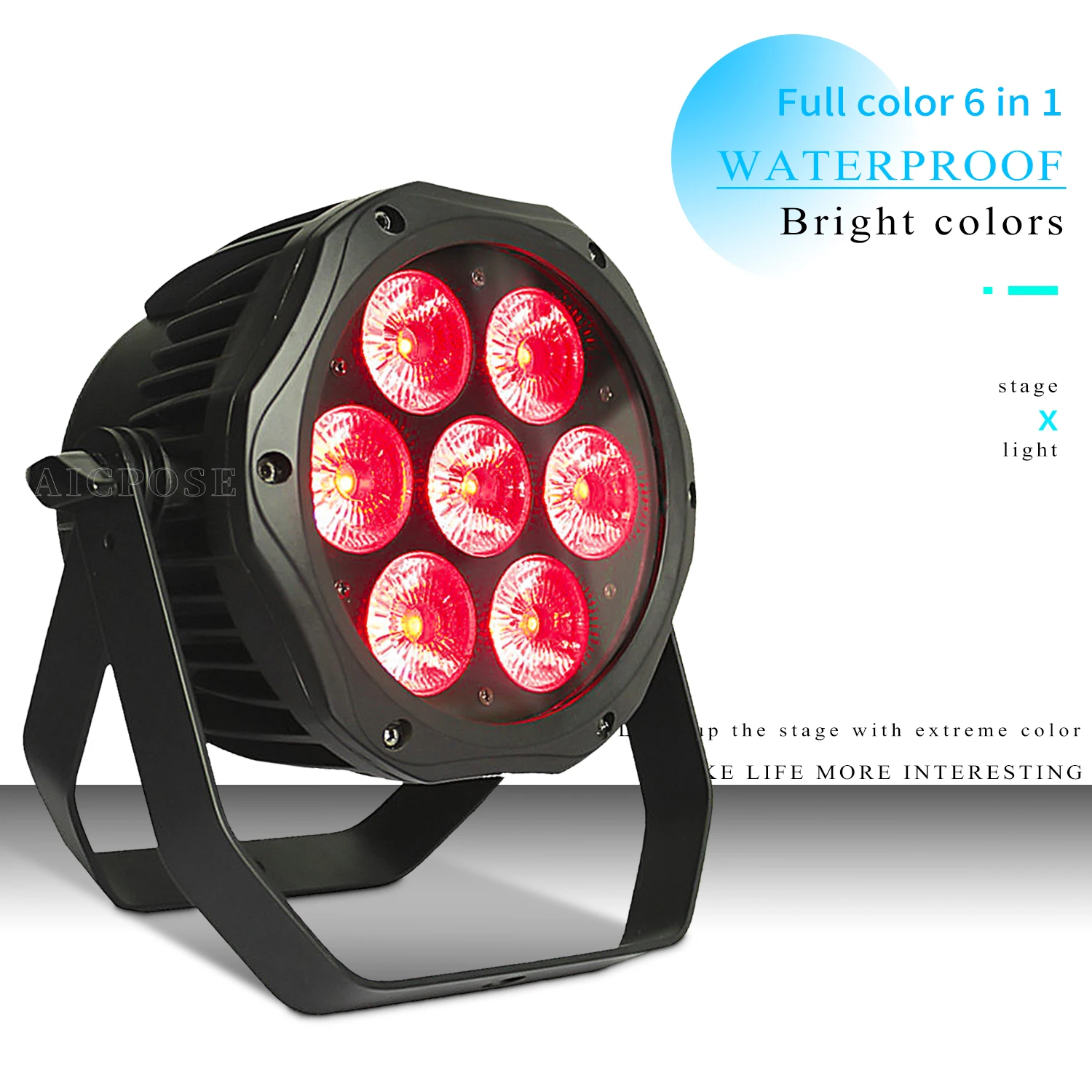 

Waterproof LED Par 7x12W RGBW Light Outdoor IP65 7x18W 6in1 DMX Effect Stage Professional DJ