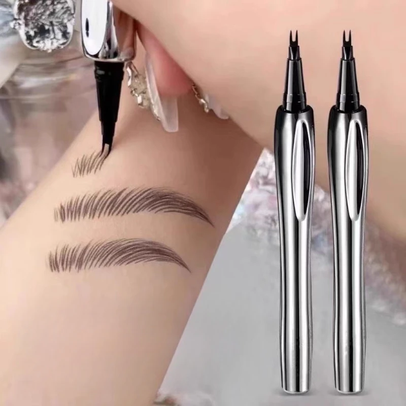 2Point Wild Eyebrow Pencil Long Lasting Easy To Grip Eyebrow Tattoo Waterproof Thin Liquid Lying Silkworm Brow Pen Korean Makeup