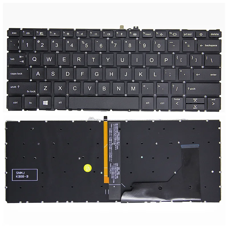 إضاءة خلفية أمريكية باللون الأسود/لا يوجد لوحة مفاتيح بإضاءة خلفية لجهاز HP EliteBook 830 G7 G8 835 G7 G8 735 G7 G8 635 G7 G8