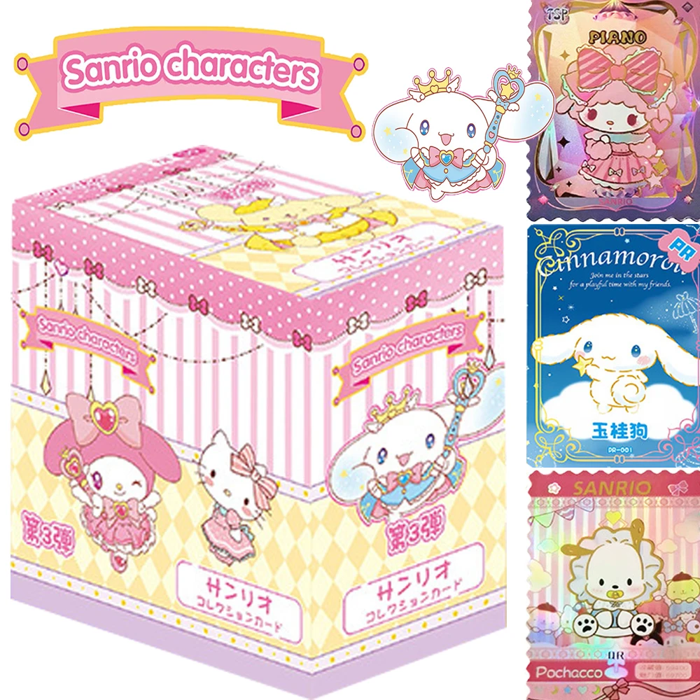 

Wholesale Sanrio Collection Cards Anime Cartoon Character My Melody Cinnamoroll Pochacco 3D Colorful Stamp Cards Children Gifts