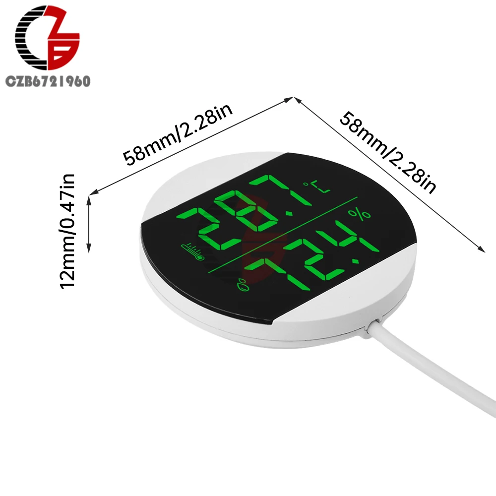 High Precision USB Thermometer LCD Digital Aquarium Fish Tank Thermometer 0-60℃ Temperature Sensor Meter Thermometer Measurement