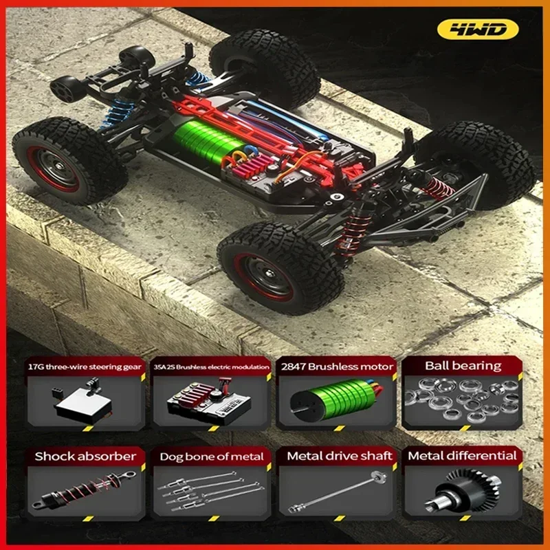 Q130 1:12 สี่ล้อไดรฟ์ RC รถ Brushless มอเตอร์รีโมทคอนโทรลรถความเร็วสูง Drifting รถบรรทุกมอนสเตอร์ของเล่นของขวัญพิเศษ