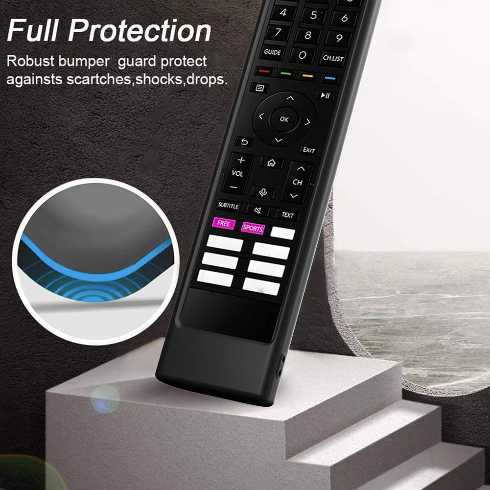 حافظة جهاز التحكم عن بعد من السيليكون أغطية جهاز التحكم عن بعد مقاومة للصدمات ومضادة للانزلاق مع ملحقات الحبل لـ Hisense ERF3C80H ERF3A80H