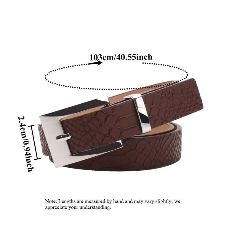 IF IFOND Fashionable Light-Luxury Unique Design Faux Snake-Print Belt Decorative Versatile Women’s Buckle Belt for Jeans