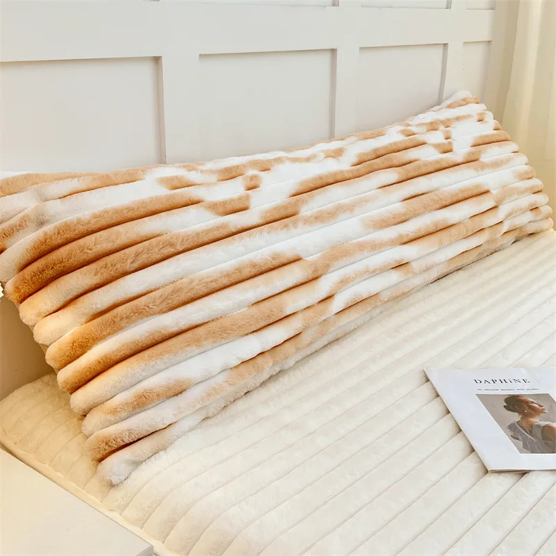 

1PCS 2025 new rabbit plush pillowcase milk plush long pillowcase extended strip flannel pillowcase does not contain pillow core