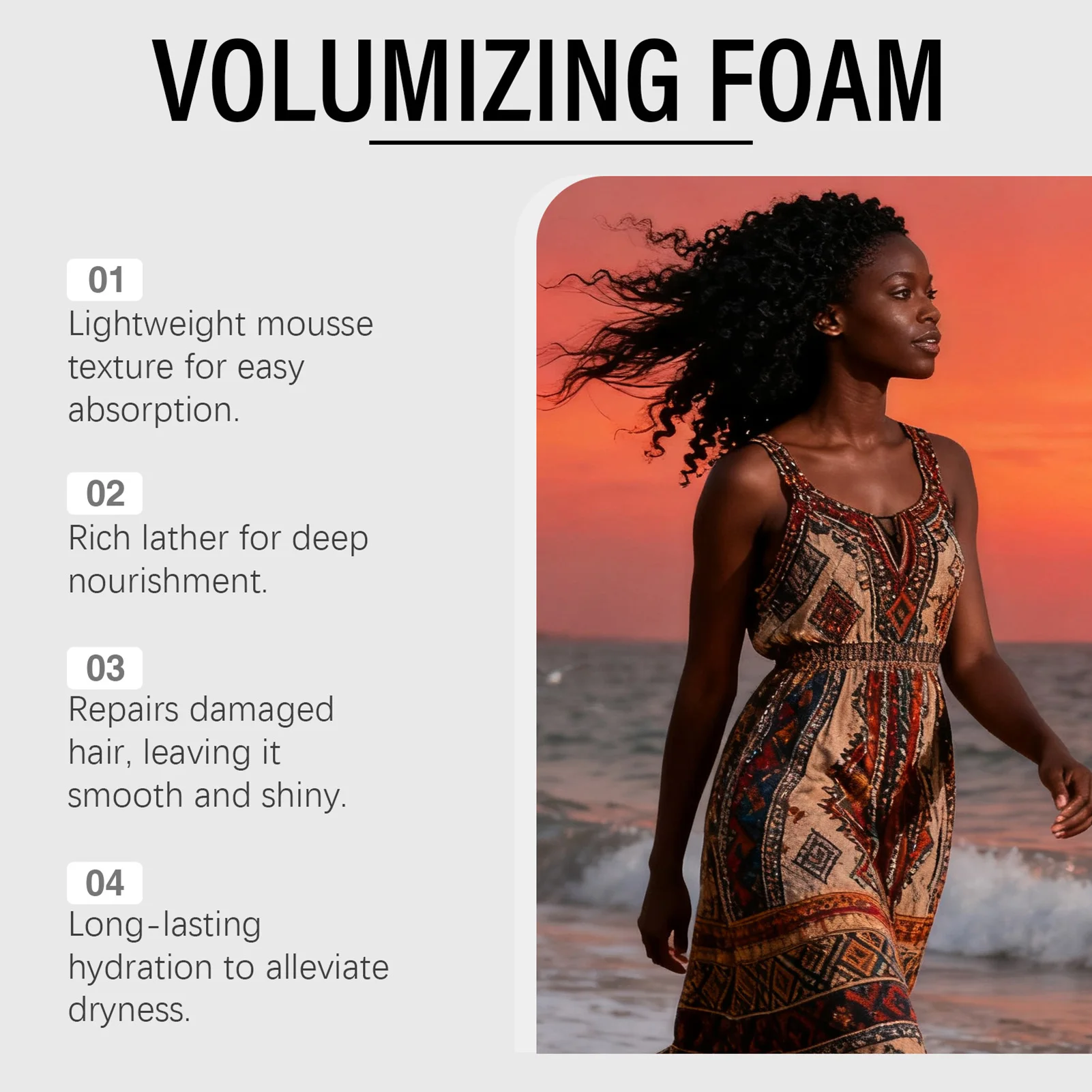 100ml Hair Care Elastic Mousse Non-Sticky & Residue-Free Anti-Frizz Natural Long Lasting Curly Defining Mousse For Women Men