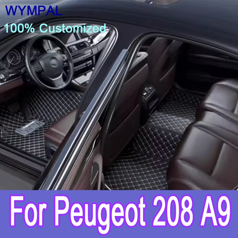 

Роскошные автомобильные коврики на заказ для Peugeot 208 A9 2012-2015, авто роскошные кожаные мужские и женские автомобильные коврики с полным покрытием