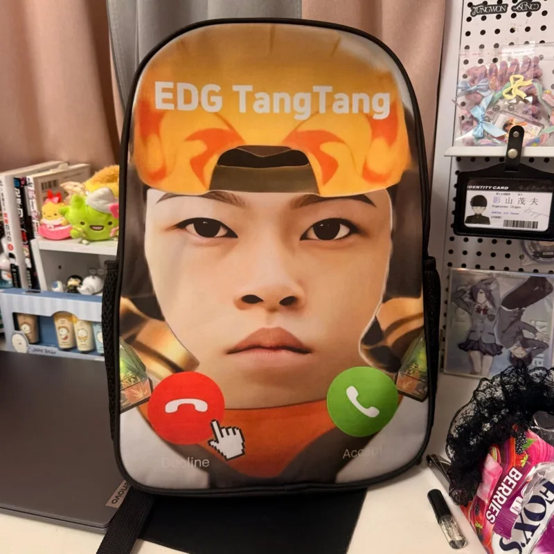 Funny EDGTangTangs Meme Backpack Kids School Bag Pig Face Print Bookbag Student Rucksack Travel Daypack Boys Girls Birthday Gift