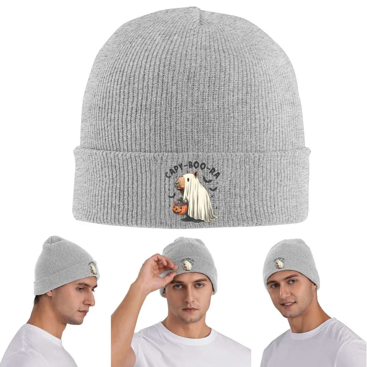 

Капибара Хэллоуин теплая вязаная шапка зимняя вязаная шапка Skullies шапочки хип-хоп шапки для унисекс