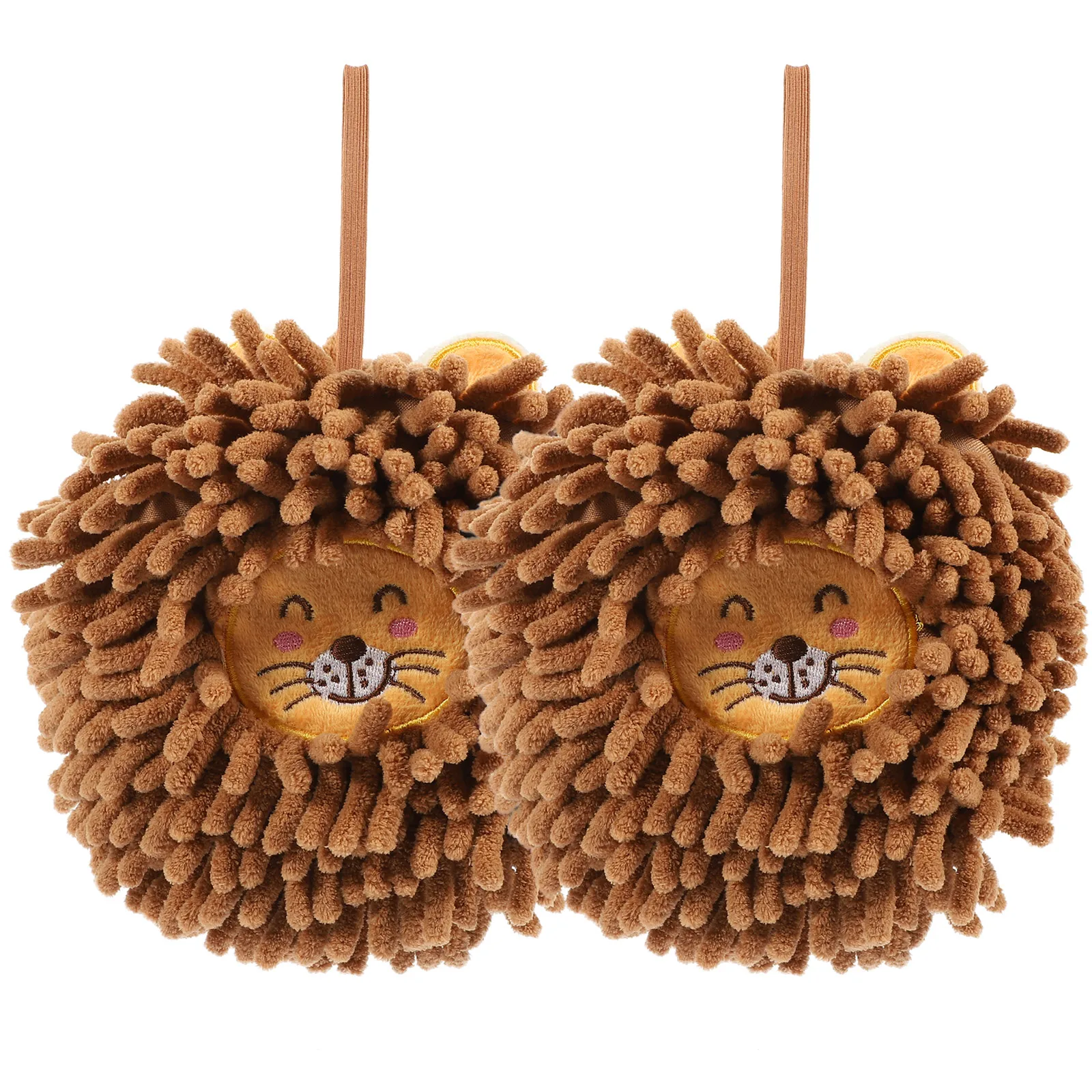 

2pcs Cartoon Chenille Hand Ball Towels Quick Dry Bath Towel For Bathroom Kitchen Office Home Use Hanging Absorbent Towels