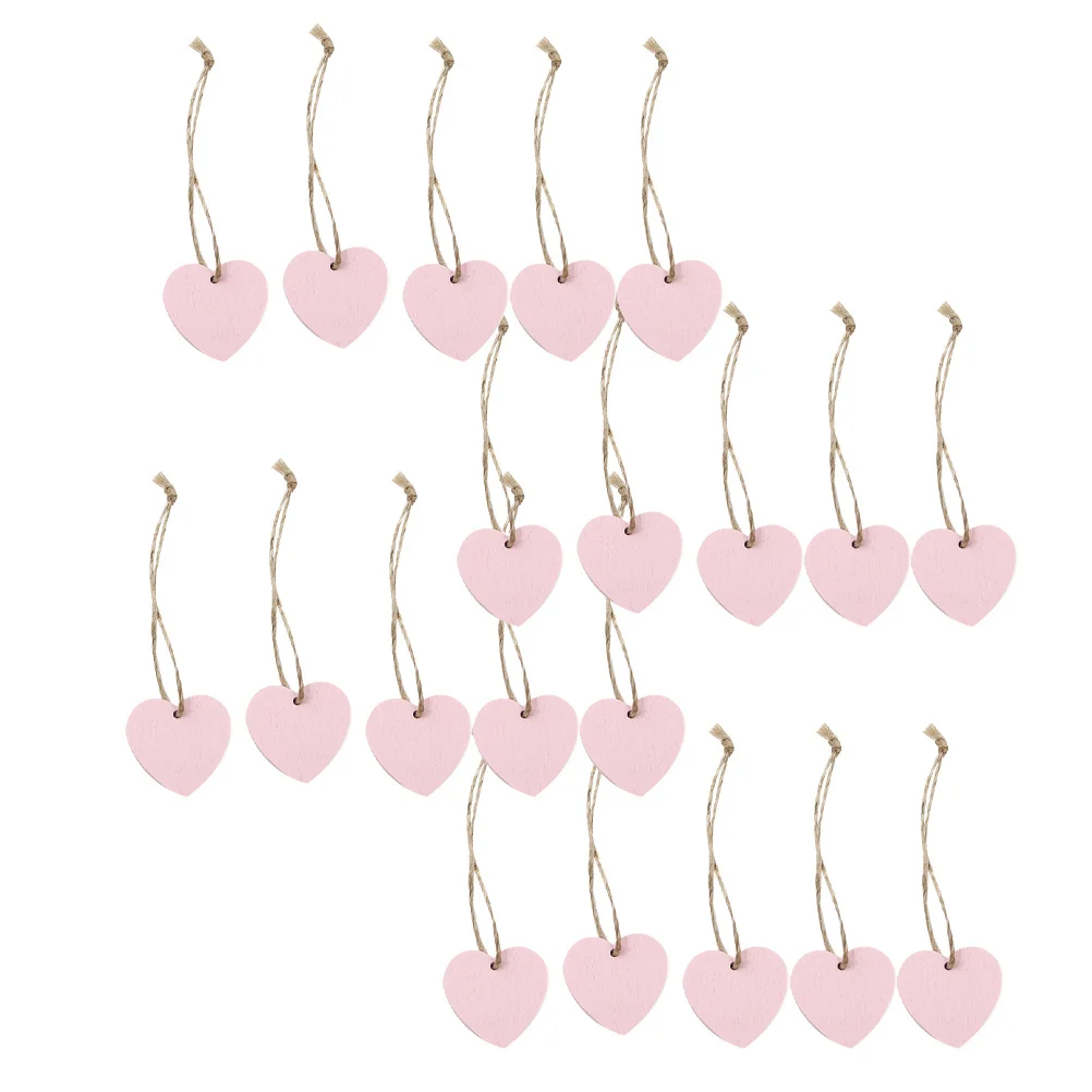 

20Pcs Love Wooden Pendants Heart Shape Wooden Decorations Creative Romantic Heart Ornaments DIY Decor Wood Craft Decorations