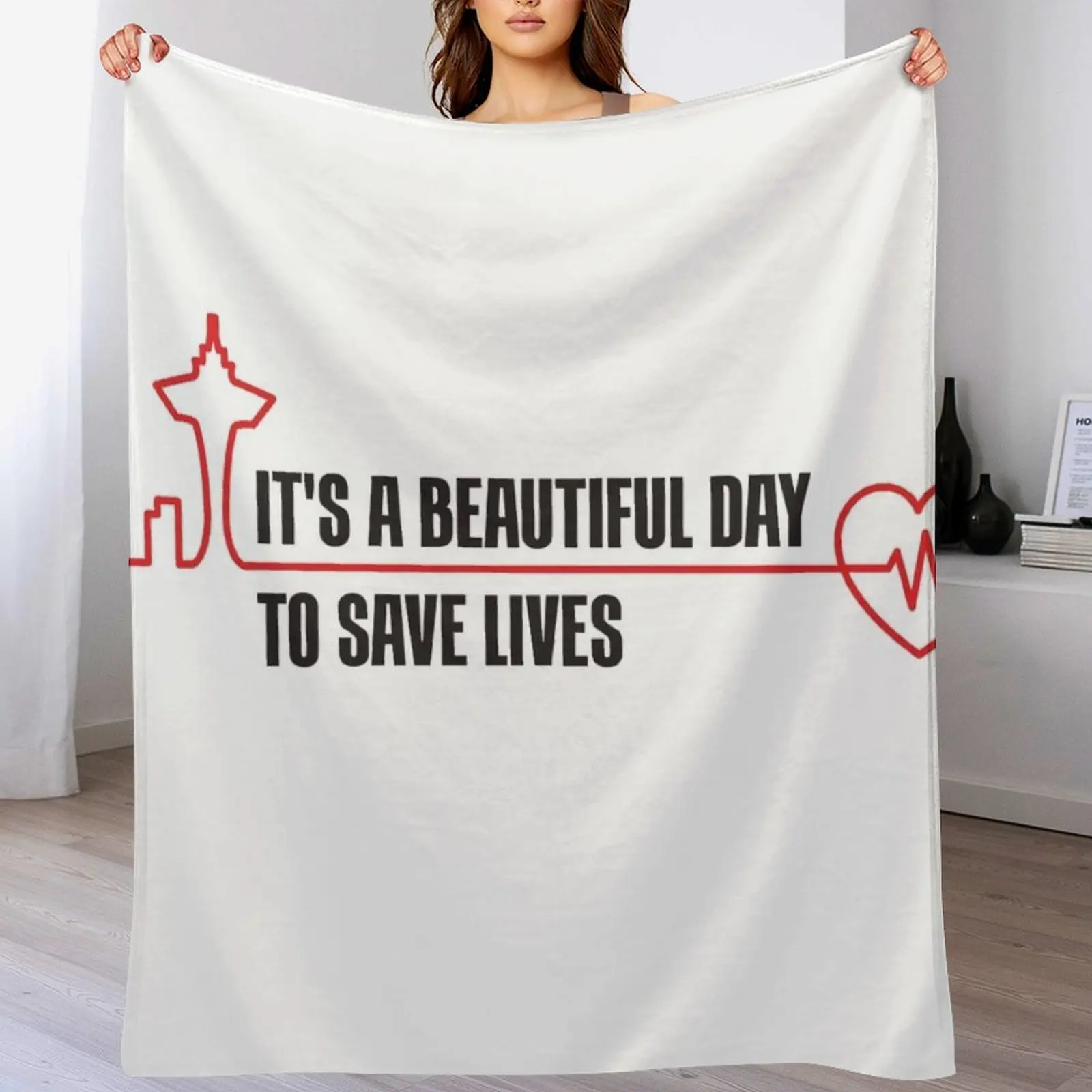 

Itas a Beautiful Day to Save Lives Throw Blanket cosplay anime Warm Blankets For Bed Plush Blankets