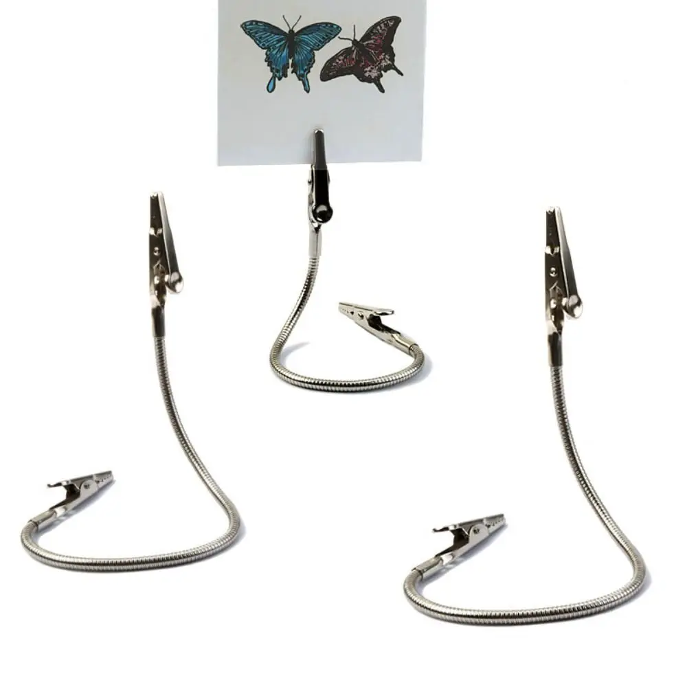 

New Flexible Hose Alligator Clip Double Head Multifunction Desktop Notes Clamp Memo Clip Holder Office