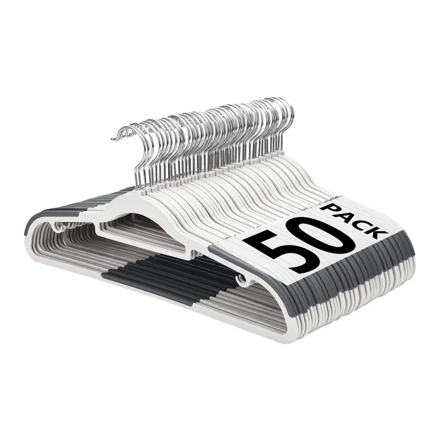 

Hangers 50 Pack, Slim Clothes Hangers Non Slip, Nonstaining Space Saving Hanger, 17.1 inches Coat Hanger Heavy Duty Hanging Dry