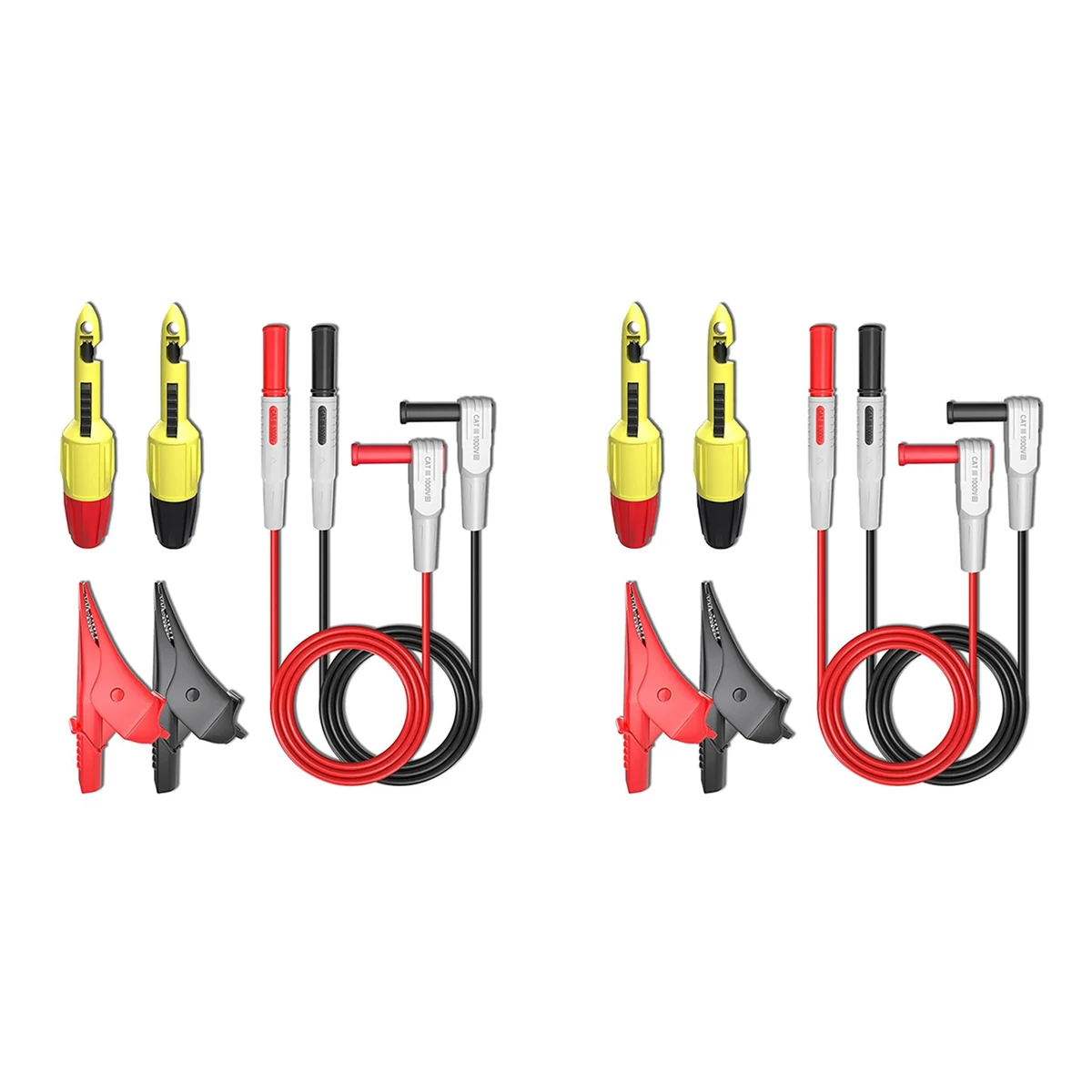 2025 + 12 peças kit de cabos de exame de multímetro com clipes de jacaré, clipe de sondas de perfuração de fio para voltímetro multímetro