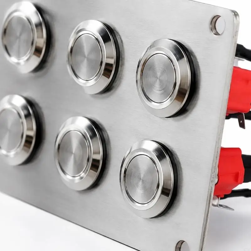 M76E 6-Circuit Push-Button Panel for Marine Boat Electrical Installations