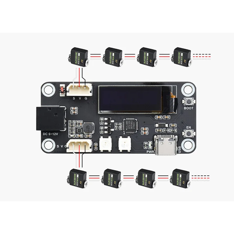 Waveshare ESP32 Servo Driver Expansion Board Built-In WiFi /BT Dedicated Driver Board Designed for Serial Bus Smart Servos 6-12V