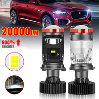 Y7 H4 LED Projector Lens Mini H4 LED Lenses led Auto Headlight Bulbs High Low Beam Canbus Turbo Fan Car Light Lamp LHD 12V 24V