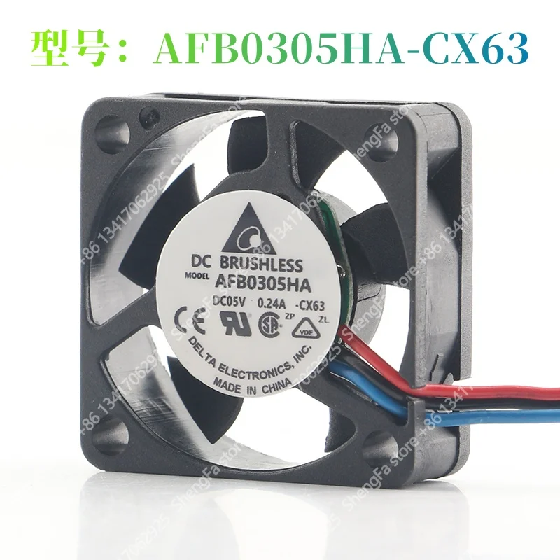 cooling fan New Delta 12V 24V 48V AC EC 30X30X10MM 3010 3CM double ball bearing Large air volume miniature AFB0305HA DC 5V 0.24A