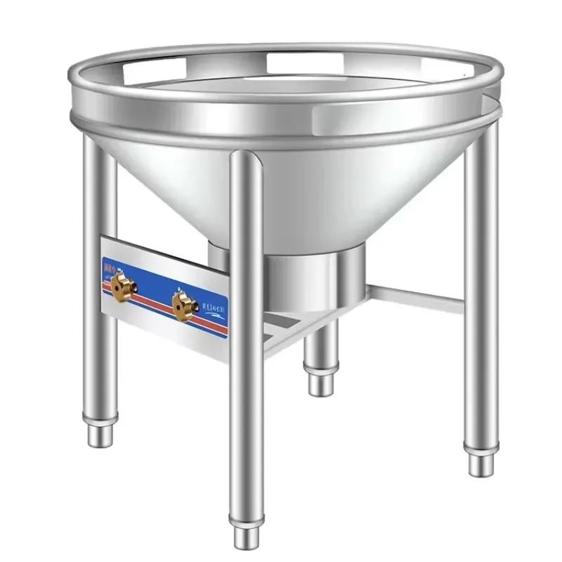 Commercial High Power Stainless Steel Portable Mobile Banquet Gas Stove Cauldron High Fire Rural Kitchen Machine